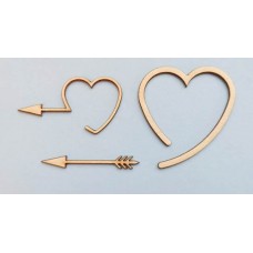 Chipboard harten en pijlen Chipboard harten en pijlen