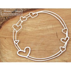 Chipboard Mama's heart - Rond frame met harten