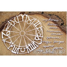 Chipboard Wheel of Zodiac