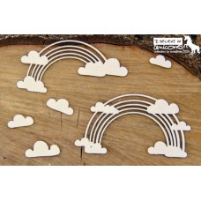 Chipboard Believe in Unicorns regenboog