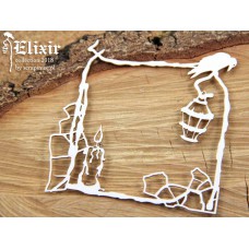 Chipboard Elixer - frame with candle