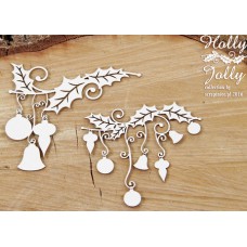 Chipboard hulsttakjes met kerstballen