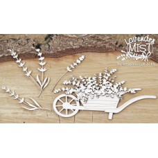Chipboard Kruiwagen met lavendel