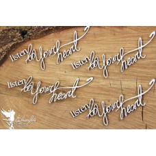 Chipboard tekst Listen to your heart