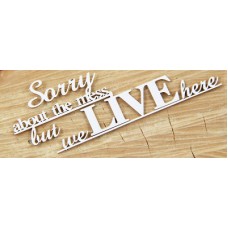 Chipboard tekst Sorry about the mess