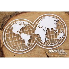 Chipboard Travel - wereldbol XL