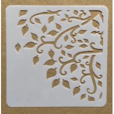 Sjabloon 10 x 10 cm - Bomen, bladeren en bloemen 02