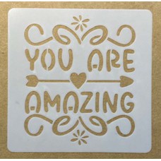 Sjabloon 10 x 10 cm - tekst You are amazing