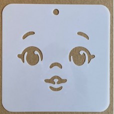 Sjabloon 10 x 10 cm - Gezichtje 02