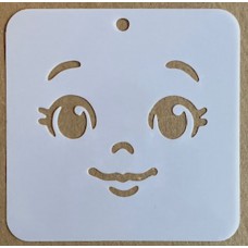 Sjabloon 10 x 10 cm - Gezichtje 03