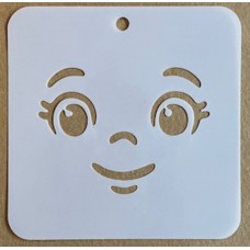 Sjabloon 10 x 10 cm - Gezichtje 04