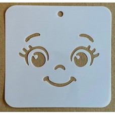 Sjabloon 10 x 10 cm - Gezichtje 06 Sjabloon 10 x 10 cm - Gezichtje 06