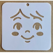 Sjabloon 10 x 10 cm - Gezichtje 07 Sjabloon 10 x 10 cm - Gezichtje 07