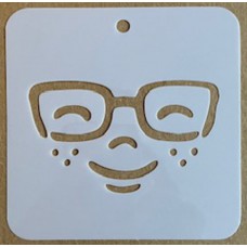 Sjabloon 10 x 10 cm - Gezichtje 08 Sjabloon 10 x 10 cm - Gezichtje 08