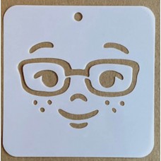 Sjabloon 10 x 10 cm - Gezichtje 09 Sjabloon 10 x 10 cm - Gezichtje 09