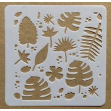 Sjabloon 10 x 10 cm - Bomen, bladeren en bloemen 07