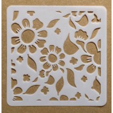Sjabloon 10 x 10 cm - Bomen, bladeren en bloemen 08