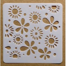 Sjabloon 10 x 10 cm - Bomen, bladeren en bloemen 10