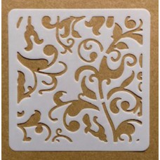 Sjabloon 10 x 10 cm - Bomen, bladeren en bloemen 11