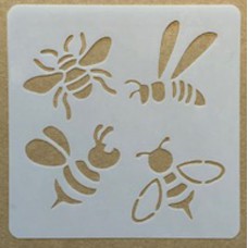 Sjabloon 10 x 10 cm - natuur Bijtjes