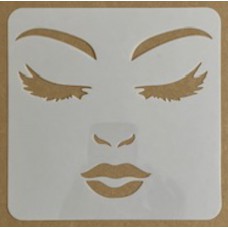 Sjabloon 15 x 15 cm - vrouwengezicht 01