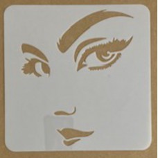 Sjabloon 15 x 15 cm - vrouwengezicht 02