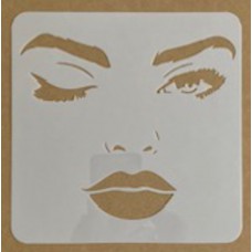 Sjabloon 15 x 15 cm - vrouwengezicht 03
