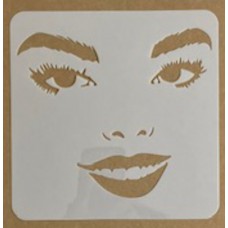 Sjabloon 15 x 15 cm - vrouwengezicht 04