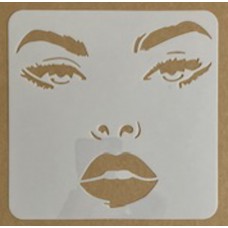 Sjabloon 15 x 15 cm - vrouwengezicht 05