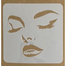 Sjabloon 15 x 15 cm - vrouwengezicht 06