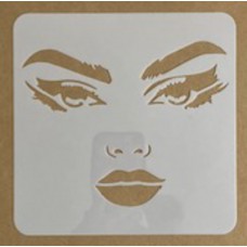 Sjabloon 15 x 15 cm - vrouwengezicht 07