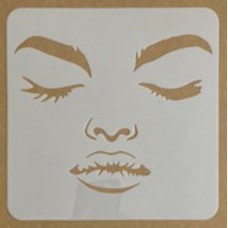 Sjabloon 15 x 15 cm - vrouwengezicht 08