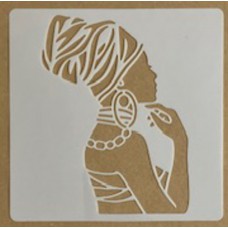 Sjabloon 15 x 15 cm - Afrikaanse vrouw 01
