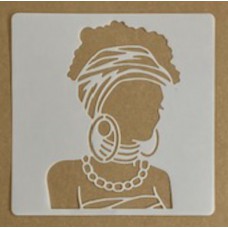 Sjabloon 15 x 15 cm - Afrikaanse vrouw 02