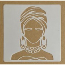 Sjabloon 15 x 15 cm - Afrikaanse vrouw 03