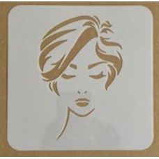 Sjabloon 15 x 15 cm - Abstract portret vrouw 02