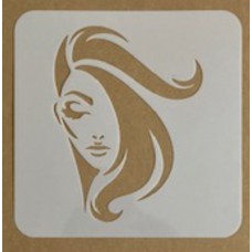 Sjabloon 15 x 15 cm - Abstract portret vrouw 03