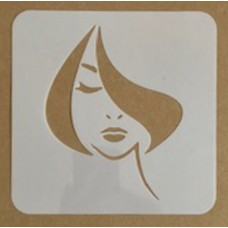 Sjabloon 15 x 15 cm - Abstract portret vrouw 04