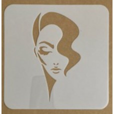 Sjabloon 15 x 15 cm - Abstract portret vrouw 06