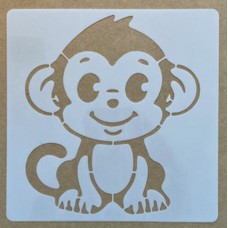 Sjabloon 15 x 15 cm - dieren Aap