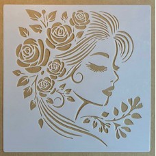 Sjabloon 20 x 20 cm - Bloemenmeisje 04