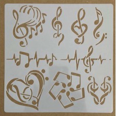 Sjabloon 20 x 20 cm - Muziek 08