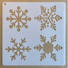 Sjabloon 15 x 15 cm - Sneeuwvlokken 01