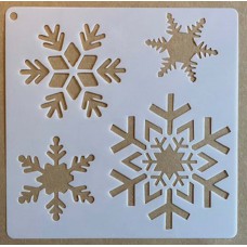 Sjabloon 15 x 15 cm - Sneeuwvlokken 02