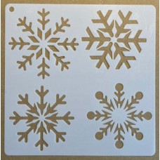 Sjabloon 15 x 15 cm - Sneeuwvlokken 07