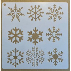 Sjabloon 15 x 15 cm - Sneeuwvlokken 10