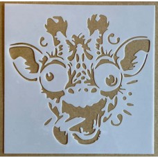 Sjabloon 15 x 15 cm - Gekke giraffe 01 Sjabloon 15 x 15 cm - Gekke giraffe 01