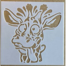 Sjabloon 15 x 15 cm - Gekke giraffe 02 Sjabloon 15 x 15 cm - Gekke giraffe 02