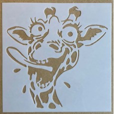 Sjabloon 15 x 15 cm - Gekke giraffe 03 Sjabloon 15 x 15 cm - Gekke giraffe 03