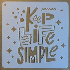 Sjabloon 15 x 15 cm - tekst Keep life simple